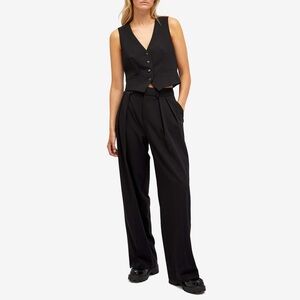 Good American Women's Suiting Good 90S Pleated Trouser in Black Size 16